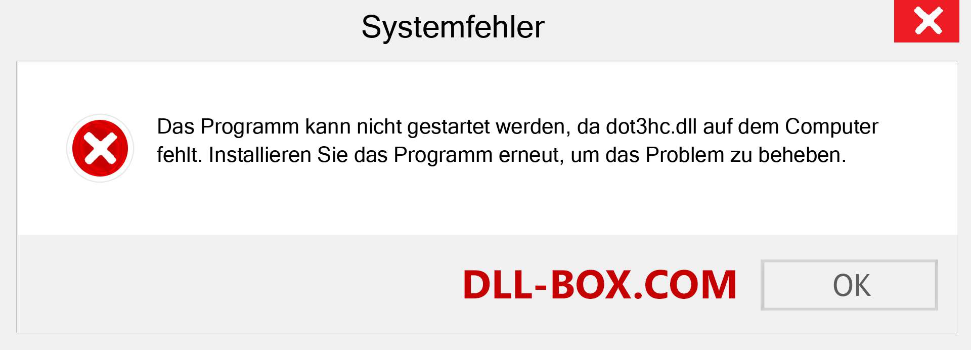 dot3hc.dll-Datei fehlt?. Download für Windows 7, 8, 10 - Fix dot3hc dll Missing Error unter Windows, Fotos, Bildern